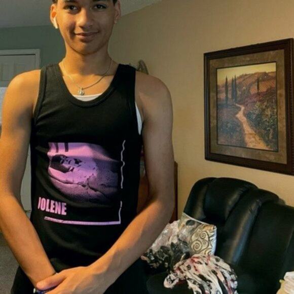 Ann Demeulemeester Jolene print Tank Top purple and black - Picture 9 of 10